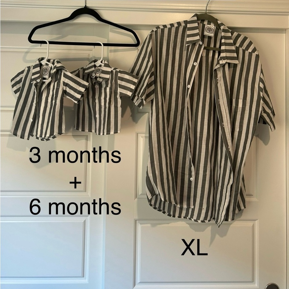 Black and White Striped Shirt Set